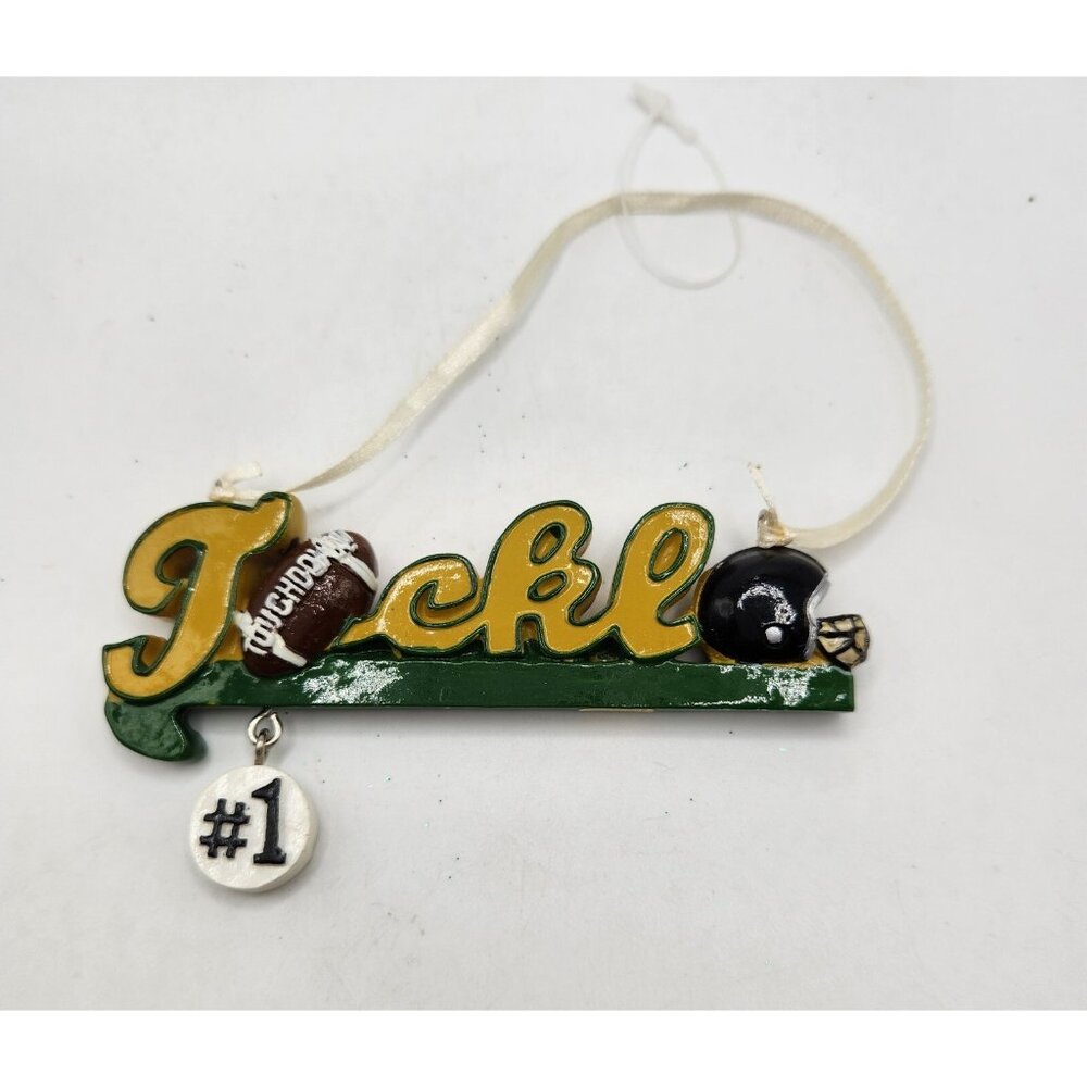Holiday Christmas Ornament‎ Sports Tackle Football #1 - Resin